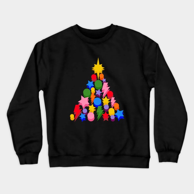 Multi Colour Christmas Tree, Star and Baubles Crewneck Sweatshirt by OneThreeSix